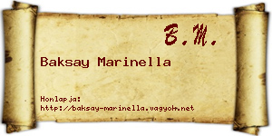 Baksay Marinella névjegykártya